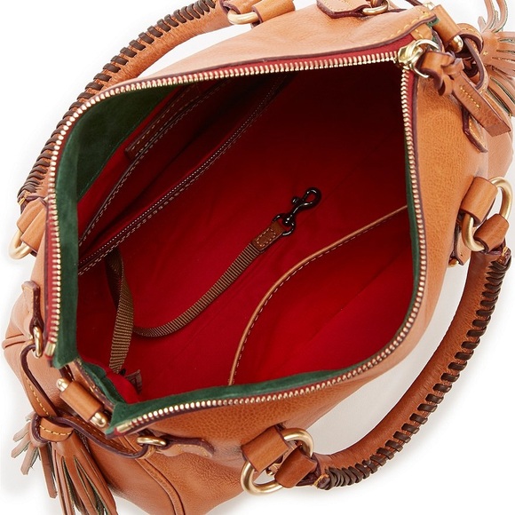 Dooney & Bourke Tan Florentine Satchel with Gold Accents